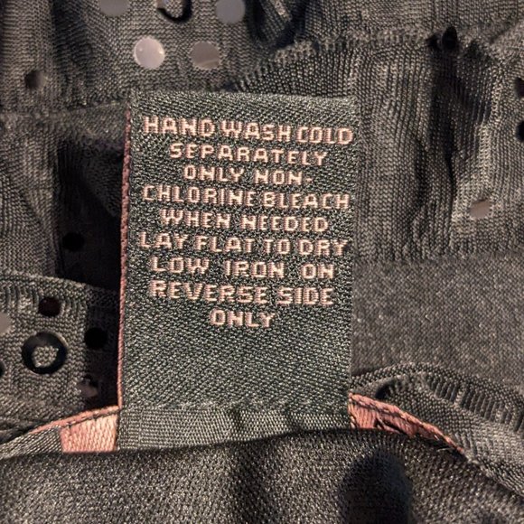 Signature Robbie Bee Black Tiered Sequin Dress w/Rhinestone Details - size L - Picture 11 of 11